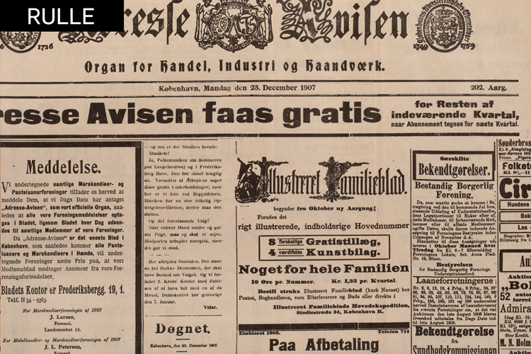Billede af Dansk avistrykk på papir rulle